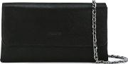 Chain Clutch Bag Women Satinkid Leather One Size, Black