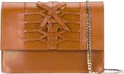 Lattice Shoulder Bag Women Nappa Leatherkid Leather One Size, Brown