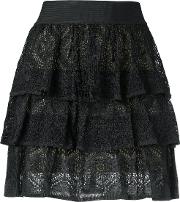 Knit Midi Skirt Women Acryliclurexviscose G, Grey