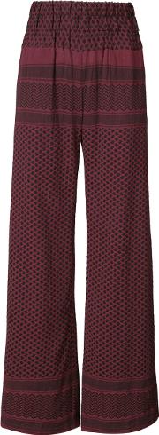 High Waisted Palazzo Pants Women Cotton 1, Red