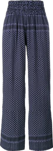 Keffiyeh Printed Cotton Trousers Women Cotton 1, Blue