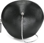 Circular Shaped Crossbody Bag Women Calf Leathernylon One Size, Women's, Black