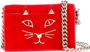 Feline Crossbody Bag Women Leather One Size, Red
