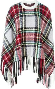 Checked Poncho Women Cashmerewool Xss, Red