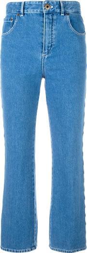 Scalloped Jeans Women Cottonpolyester 38, Women's, Blue
