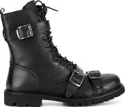 Christian Pellizzari Buckled Ankle Boots Men Leatherrubber 44, Black 
