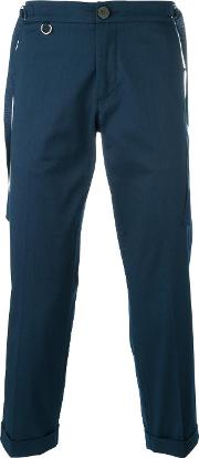 Cropped Trousers Men Cottonspandexelastaneviscose 54, Blue