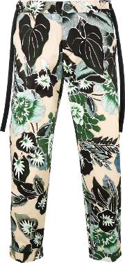 Floral Cropped Trousers Men Cottonspandexelastane 46, Green