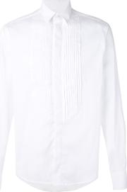 Pintucked Shirt Men Cottonpolyamidespandexelastane 48, White