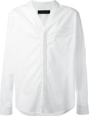 V Neck Shirt Men Cotton 46, White