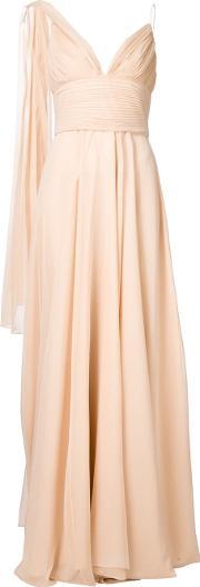 Pleated Gown Dress Women Silk 6, Women's, Pinkpurple