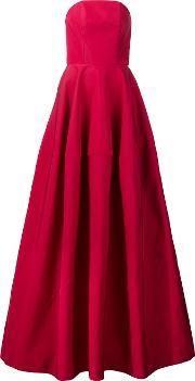 Strapless Flared Gown Women Silk 8, Women's, Red