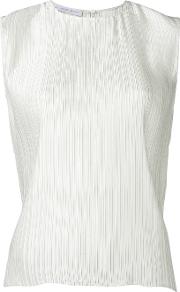Sleeveless Pleated Top Women Polyester 38, White