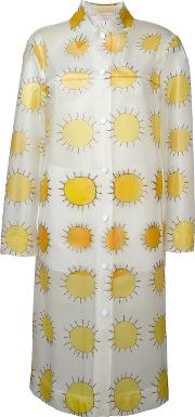 Allover Printed Sun Waterproof Coat Women Polyester 42, White