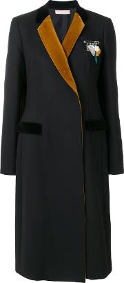 Contrast Lapel Tailored Coat 