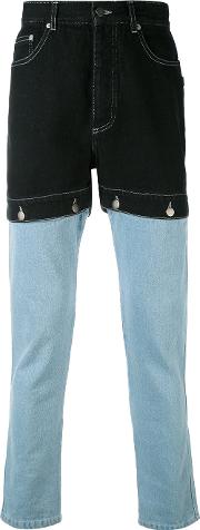 Contrast Jeans Men Cotton 32, Black