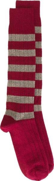 Church's Striped Socks Men Spandexelastaneviscosecashmere One Size, Red 