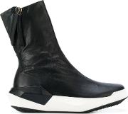Cinzia Araia Mid Calf Length Zip Sneakers Women Leatherrubber 38, Black 