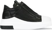 Extended Sole Slip On Sneakers Unisex Leatherrubber 41, Black