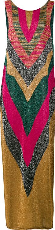 Chevron Knitted Dress Women Polyesterviscose 44, Pinkpurple