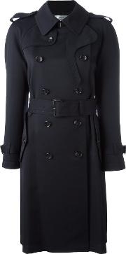 Classic Trench Coat Women Polyestercuprowoolcalf Leather M, Blue