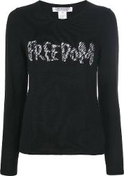Comme Des Garcons Comme Des Garcons Freedom Embroidered Jumper Women Acrylicwool M, Black 