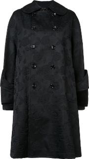 Comme Des Garcons Jacquard Double Breasted Coat Women Silkpolyesterbemberg L, Black 