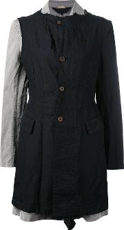 Ruffle Trim Coat Women Polyester S, Black
