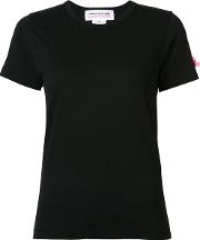 Bow Detail T Shirt Women Cotton L, Black