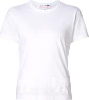 Ribbon Applique T Shirt Women Cotton M, White