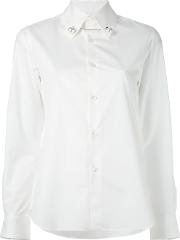 Collar Detail Shirt Women Cotton M, White
