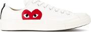 Comme Des Garcons Play Canvas Heart Print Sneakers Unisex Cotton 5, White 