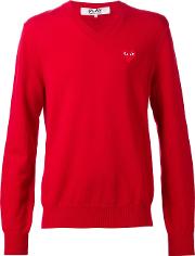 Embroidered Heart Jumper Men Wool L, Red