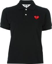 Embroidered Heart Polo Shirt Women Cotton Xs, Women's, Black