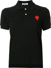 Heart Logo Polo Shirt Women Cotton L, Black