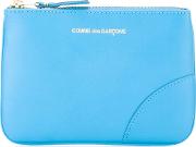 Zip Pouch Wallet Unisex Leather One Size, Blue