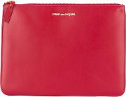Zipped Pouch Unisex Calf Leather One Size, Red