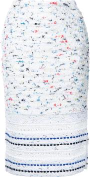 Tweed Skirt Women Cottonlinenflaxacrylicrayon 36, White