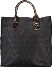 Small Shopping Bag Women Calf Leathernylon One Size, Black