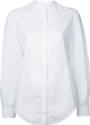 Courreges Collarless Shirt Women Cotton 40, White 