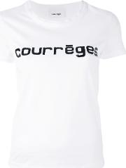Logo Print T Shirt Women Cottonvinyl 4, White