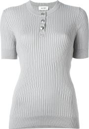Ribbed Knit T Shirt Women Cottoncashmere 3, Grey