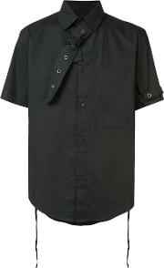 Neck Strap Shortsleeved Shirt Unisex Cotton Xs, Black