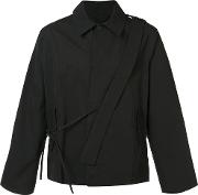 Slim Worker Jacket Shirt Unisex Cottonnylonpolyester M, Black