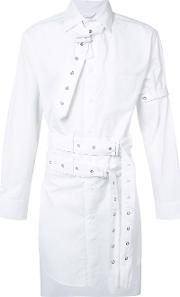 Strappy Elongated Shirt Unisex Cotton M, White
