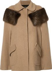 Jarvis Coat Women Viscosewoolbeaver Fur 2, Women's, Brown