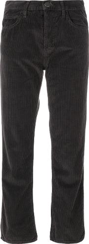 Currentelliott Cropped Corduroy Trousers Women Cotton 27, Grey 