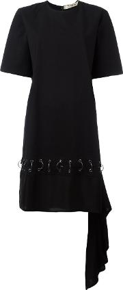 Eyelet & Loop T Shirt Dress Women Cotton M, Black