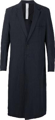 Single Breasted Coat Men Linenflax M, Blue
