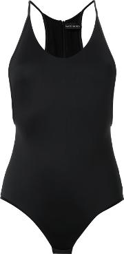 Low Side Cut Bodysuit Women Nylonpolyamidespandexelastane 10, Black